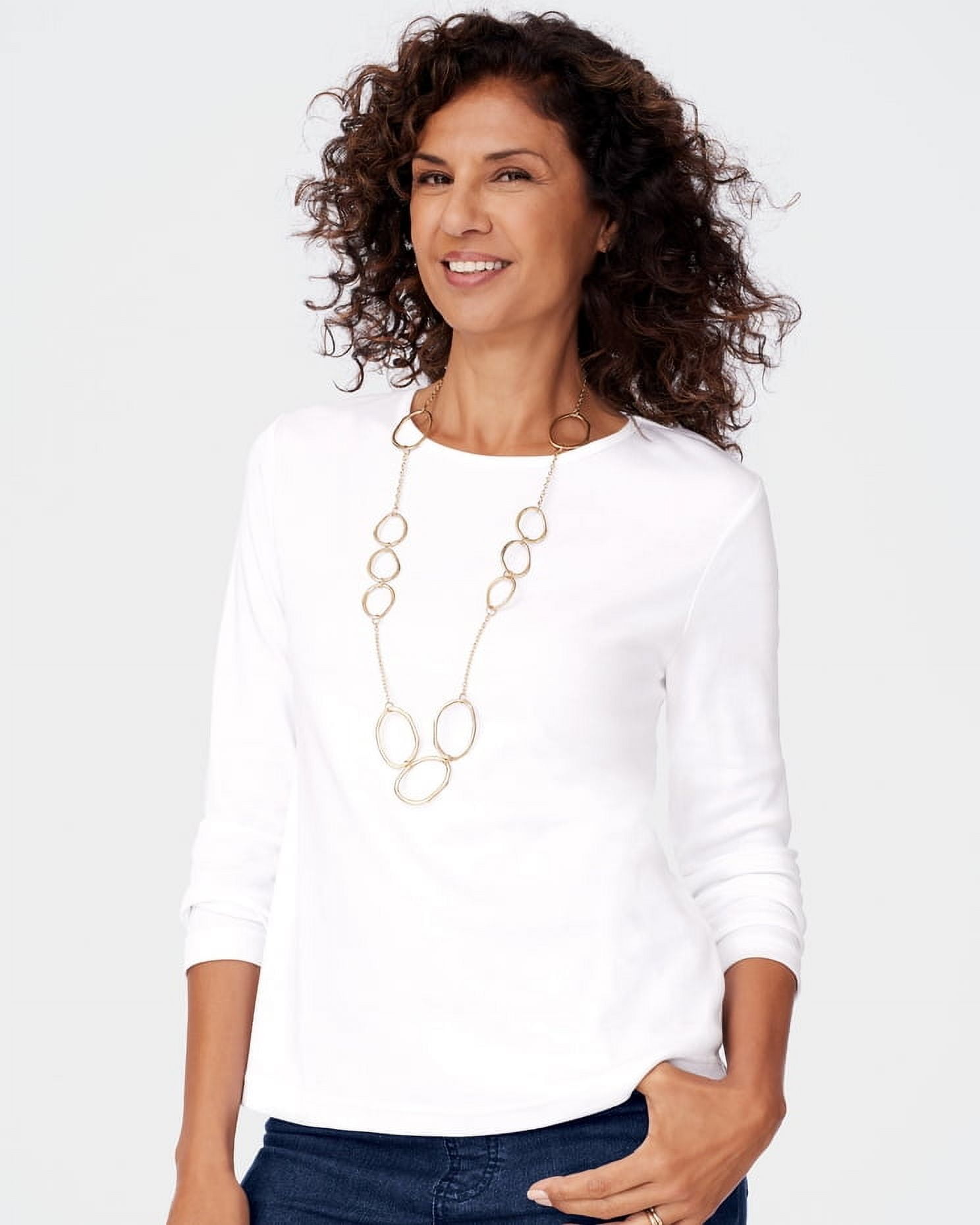 Blair Essential Knit Petite Short Long Sleeve Mock Top