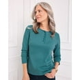 thumbnail image 1 of Blair Womens Long Sleeve Pointelle Henley Top, 1 of 1
