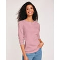 thumbnail image 1 of Blair Womens Long Sleeve Pointelle Henley Top, 1 of 1
