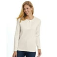 thumbnail image 1 of Blair Womens Long Sleeve Pointelle Henley Top, 1 of 1