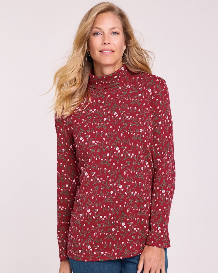 Blair Womens Patterned LongSleeve Turtleneck