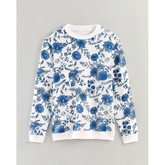 Blair Womens Print Better-Than-Basic Fleece Sweatshirt