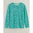 thumbnail image 1 of Blair Womens Print Long Sleeve Pointelle Henley Top, 1 of 1