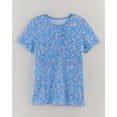 thumbnail image 1 of Blair Womens Print Short Sleeve Pointelle Henley Top, 1 of 1