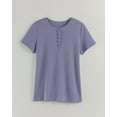 thumbnail image 1 of Blair Womens Short Sleeve Pointelle Henley Top, 1 of 1