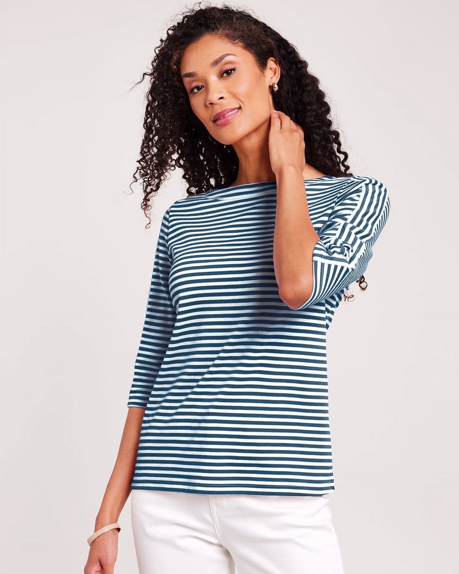 Blair Womens ThreeQuarter Sleeve CrissCross Sailor Top