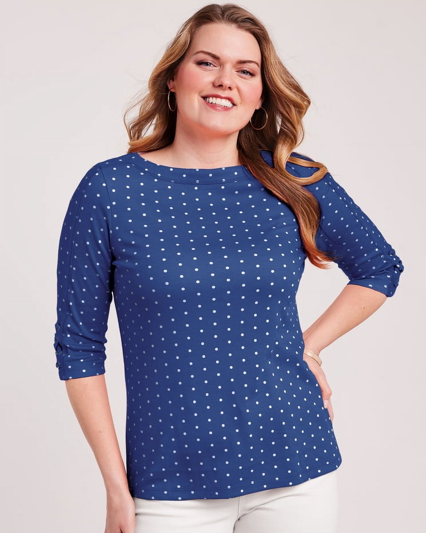 Blair Womens ThreeQuarter Sleeve CrissCross Sailor Top