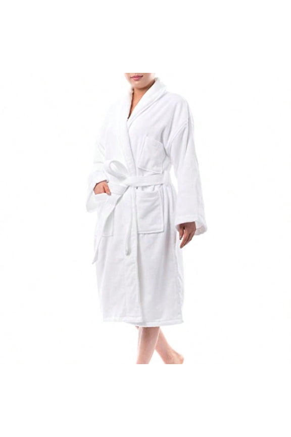 Blair Womens Cotton Terry Cloth Bathrobe Shawl Collar Velour Spa Robe