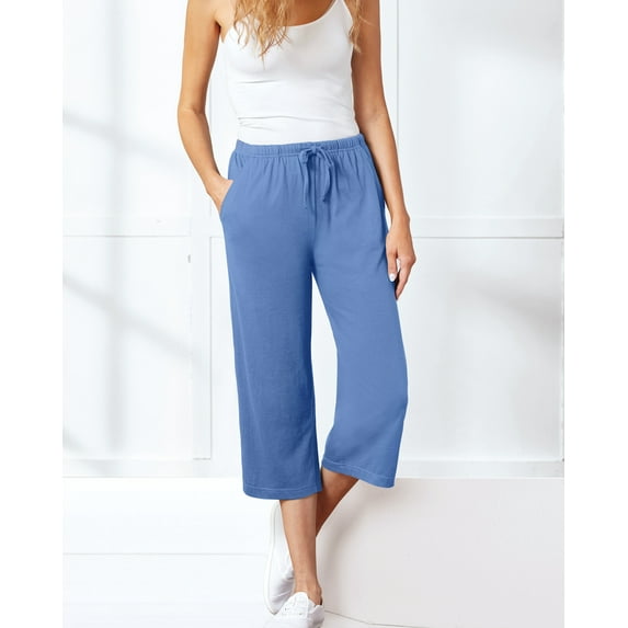 Blair Womens Haband Jersey-Knit Capris With Drawstring Waist