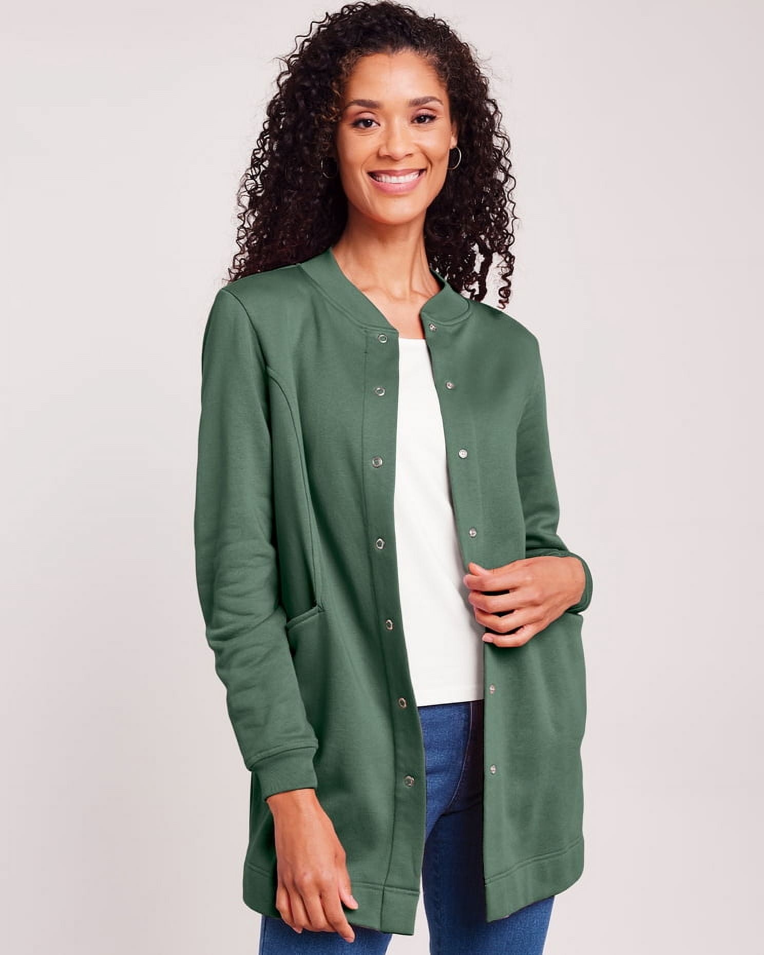 Blair Womens Long Snap-Front Jacket - Walmart.com