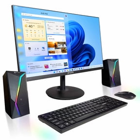 Restored BlairTech All-in-One Desktop Computer with 24" Monitor, Intel Core i5, 16GB RAM, 256GB SSD, Windows 11 Pro, Wireless Keyboard & Mouse, RGB Speakers