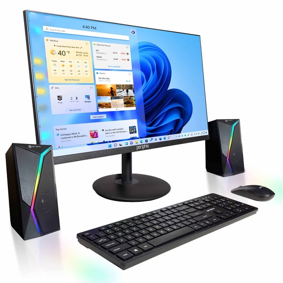 Restored BlairTech All-in-One Desktop Computer with 24" Monitor, Intel Core i5, 16GB RAM, 256GB SSD, Windows 11 Pro, Wireless Keyboard & Mouse, RGB Speakers
