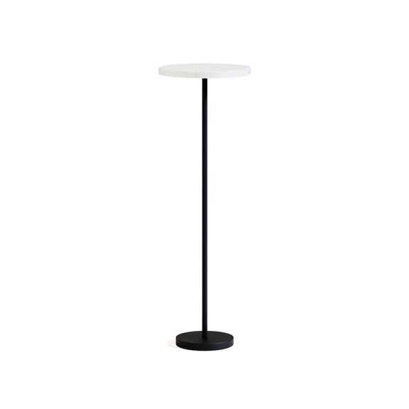 Blaire Drink Table, Round Marble Top Side Table, Black Base Accent Table, Modern Drink Stand, White Marble End Table, Luxury Living Room Decor