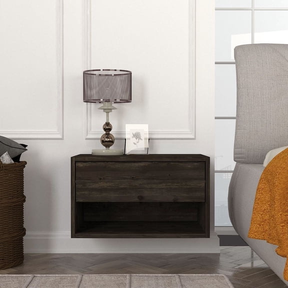 Blairs Wall-Mounted Nightstand - Space-Saving and Stylish Bedside Storage, Rebab