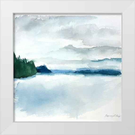 Blaise, Tiffany 15x15 White Modern Wood Framed Museum Art Print Titled - Shades of Blue