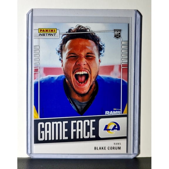 Blake Corum 2024 Panini Game Face #3 NFL Rookie Card Los Angeles Rams 1/331