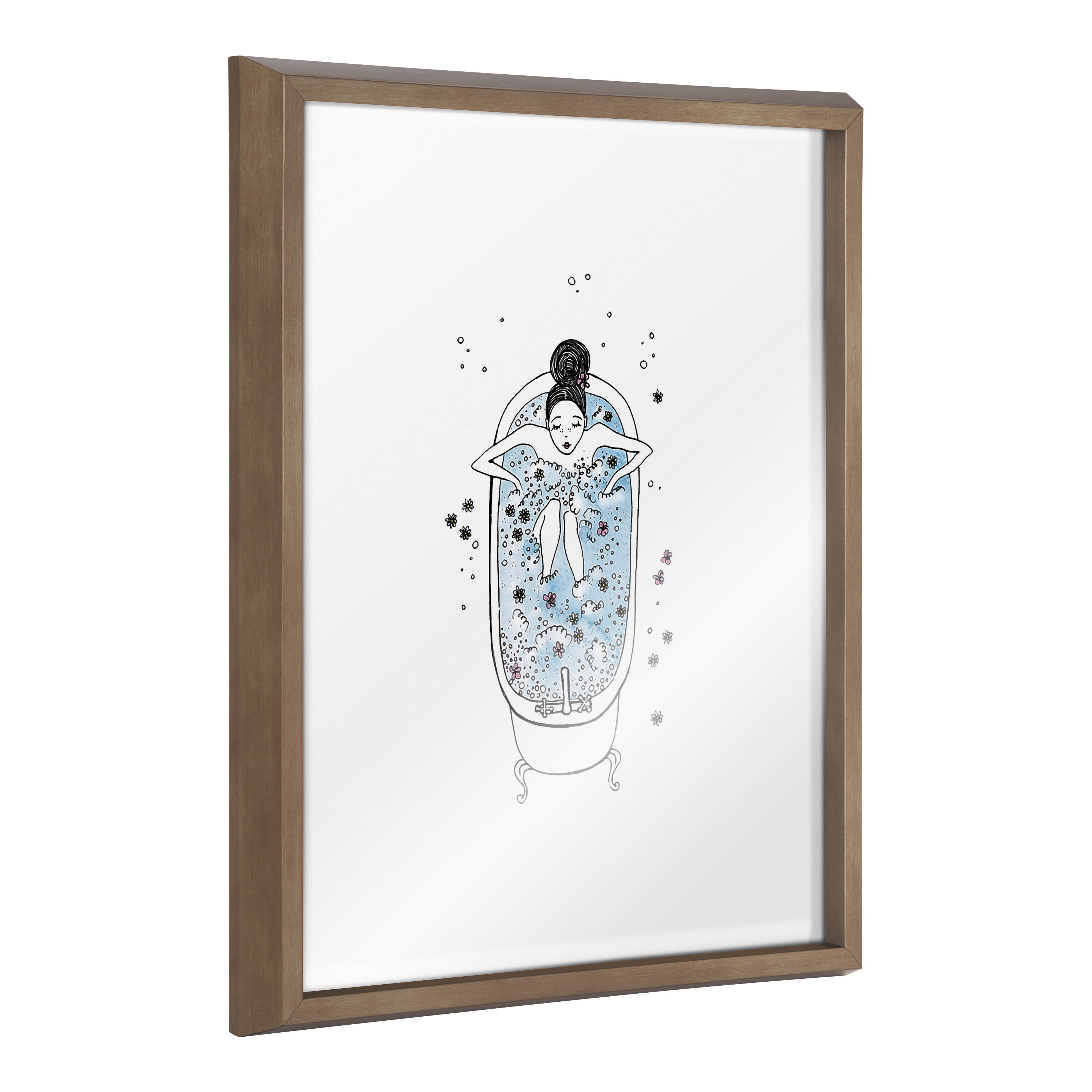 Blake Girl in a Bath 16 in x 20 in Framed Painting Art Prints, by Kate and Laurel