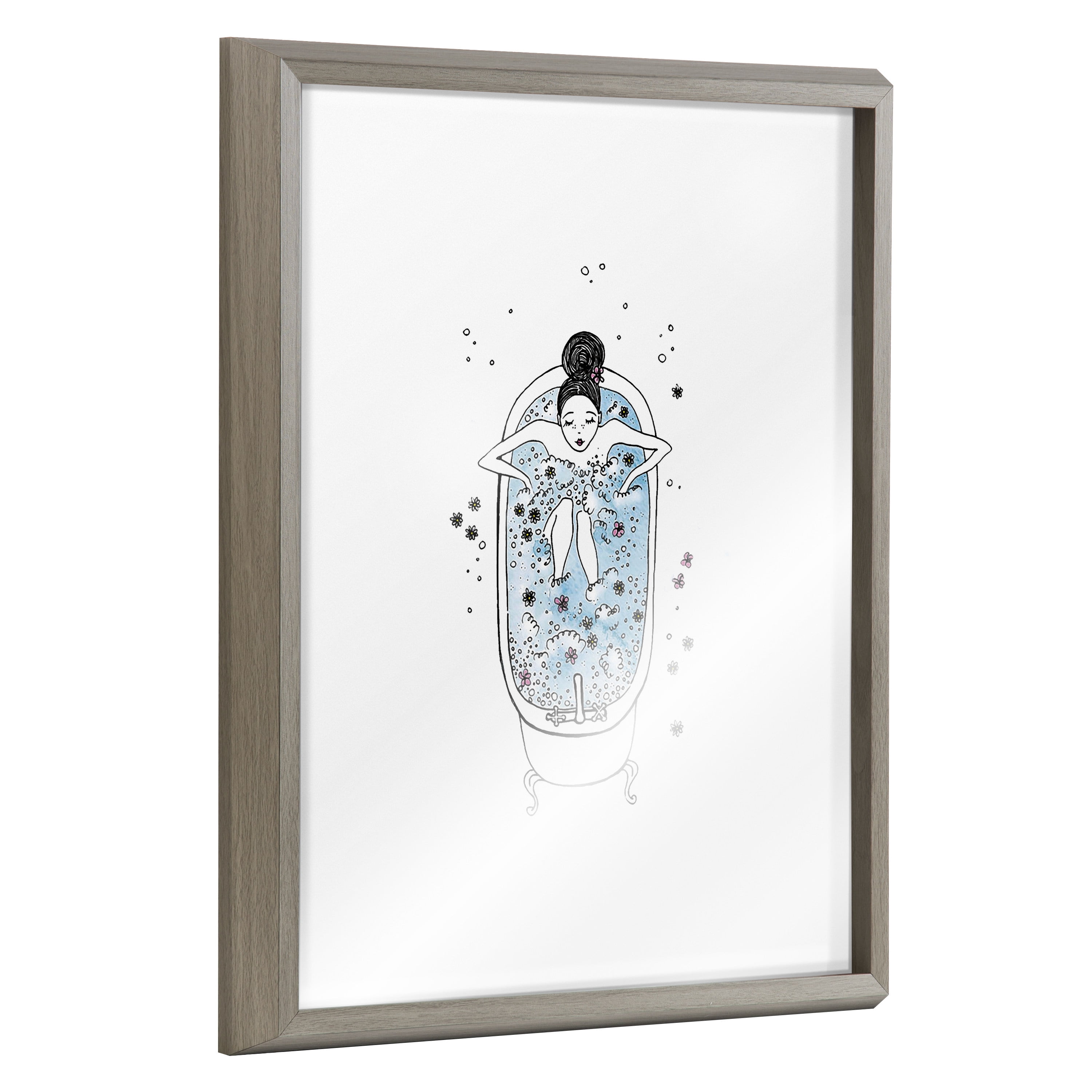 Blake Girl in a Bath 16 in x 20 in Framed Painting Art Prints, by Kate and Laurel