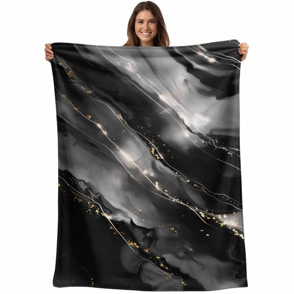 Blake Gray Marble Blanket Soft Cozy Warm Throw Blanket for Couch, Plush Fuzzy Flannel Fleece Blankets for Sofa, Modern Abstract Art Marble Crack Bed Blankets Lightweight Gifts for Women, 40"x50"