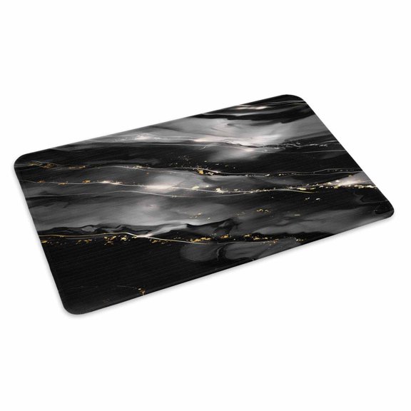 Blake Gray Marble Doormat Outdoor Entrance 24"x36", Modern Abstract Art Marble Crack Absorb Moisture Dirt Door Mats, Non-Slip Rubber Backing Floor Mats Indoor, Low-Profile Front Door Rugs
