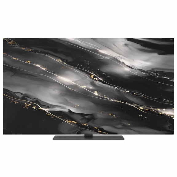 Blake Gray Marble TV Dust Cover,Stretchable TV Screen Desktop Computer Protector Cover,Modern Abstract Art Marble Crack Television Dustproof Slipcover for 28–32 Inch Flat or Curved TVs