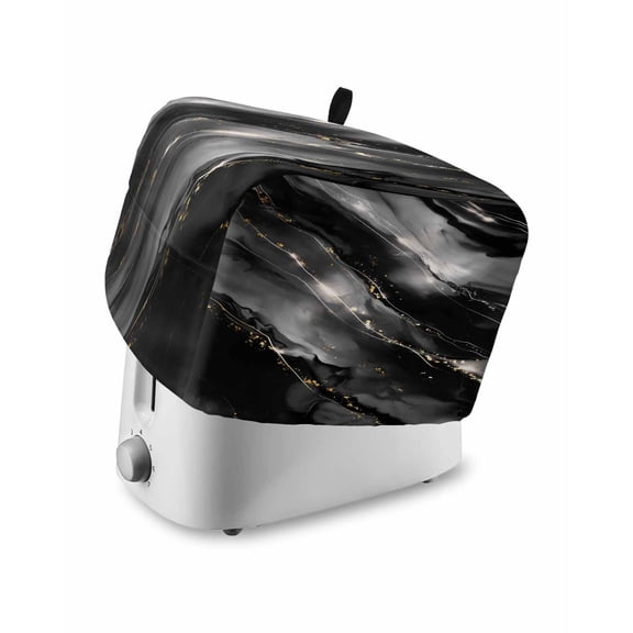 Blake Gray Marble Toaster Cover 2 Slice, Small Kitchen Appliance Covers, Modern Abstract Art Marble Crack Toaster Oven Cover with Loop, Bread Machine Cover Polyester Dust Cover Protection