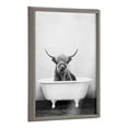 thumbnail image 1 of Blake Highland Cow in the Tub BW 18 in x 24 in Framed Photography Art Prints, by Kate and Laurel, 1 of 6