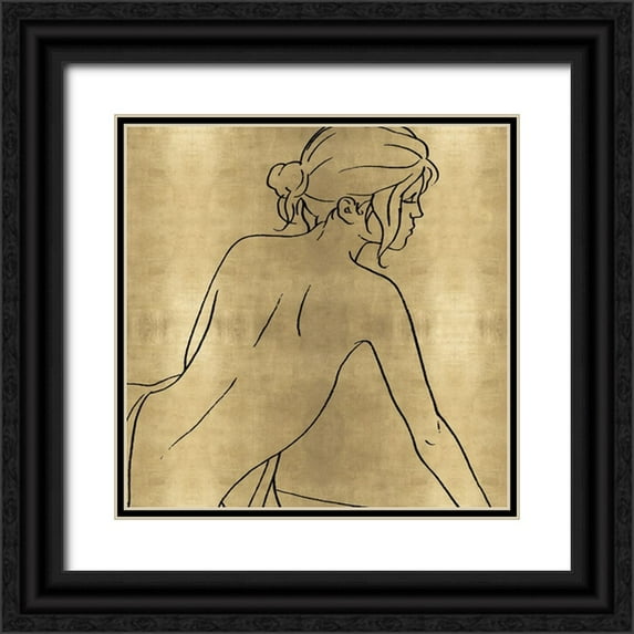 Blake, Madeline 12x12 Black Ornate Wood Framed with Double Matting Museum Art Print Titled - Female Figure Gold I