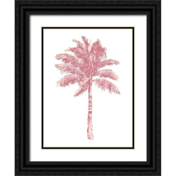 Blake, Madeline 12x14 Black Ornate Wood Framed with Double Matting Museum Art Print Titled - Palm Pink I