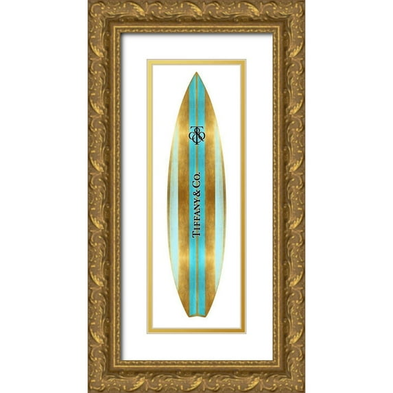 Blake, Madeline 13x32 Gold Ornate Wood Framed with Double Matting Museum Art Print Titled - Fashion Surfboard NYC I