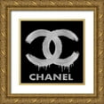 thumbnail image 1 of Blake, Madeline 15x15 Gold Ornate Wood Framed with Double Matting Museum Art Print Titled - Fashion Logo Silver on Black, 1 of 4