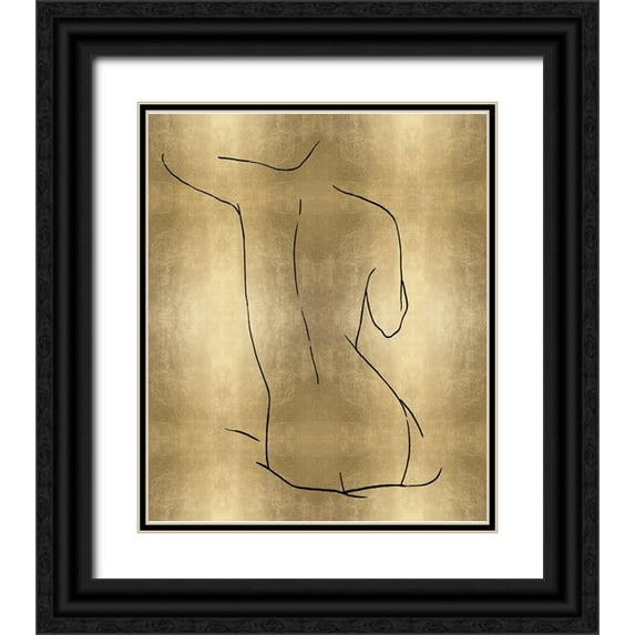 Blake, Madeline 15x17 Black Ornate Wood Framed with Double Matting Museum Art Print Titled - Female Figure Gold V