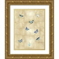 thumbnail image 1 of Blake, Madeline 15x18 Gold Ornate Wood Framed with Double Matting Museum Art Print Titled - Butterflies Blue on Gold I, 1 of 4