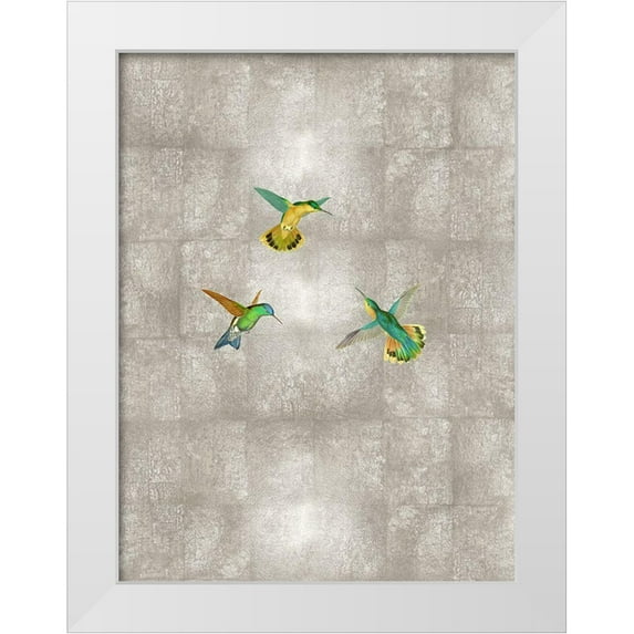 Blake, Madeline 15x18 White Modern Wood Framed Museum Art Print Titled - Hummingbirds I