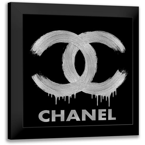 Blake, Madeline 20x20 Black Modern Framed Museum Art Print Titled - Fashion Logo Silver on Black