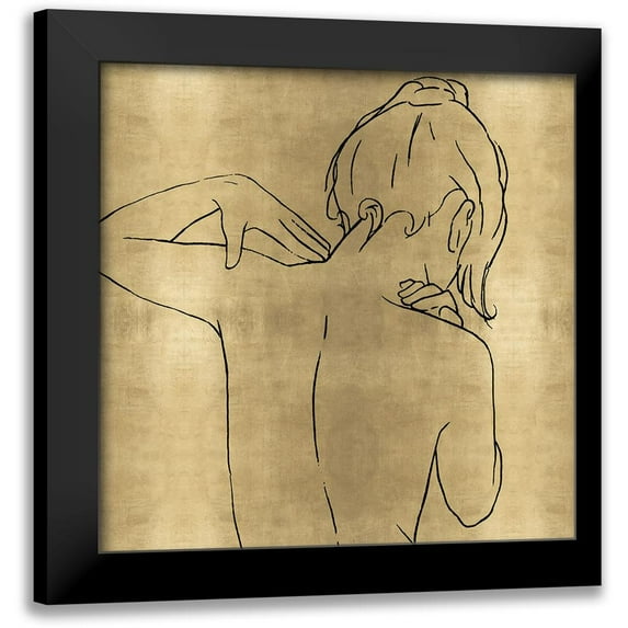 Blake, Madeline 20x20 Black Modern Framed Museum Art Print Titled - Female Figure Gold II