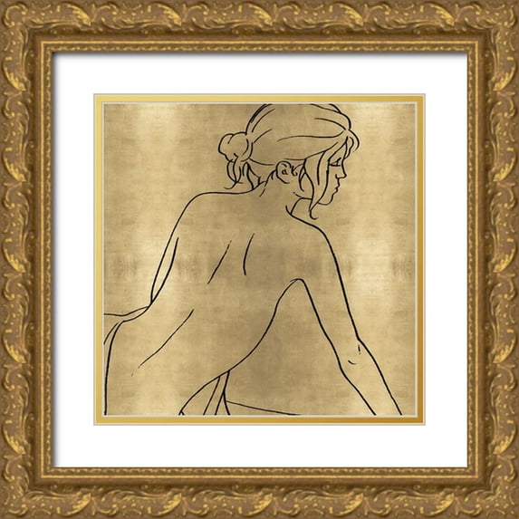Blake, Madeline 26x26 Gold Ornate Wood Framed with Double Matting Museum Art Print Titled - Female Figure Gold I