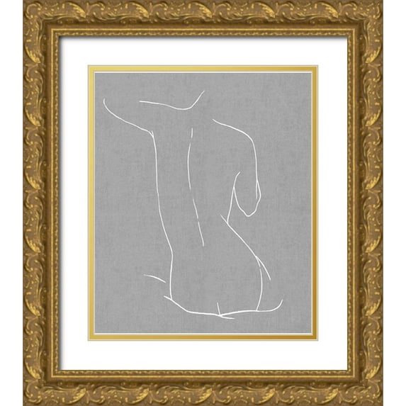 Blake, Madeline 26x31 Gold Ornate Wood Framed with Double Matting Museum Art Print Titled - Female Figure Gray V
