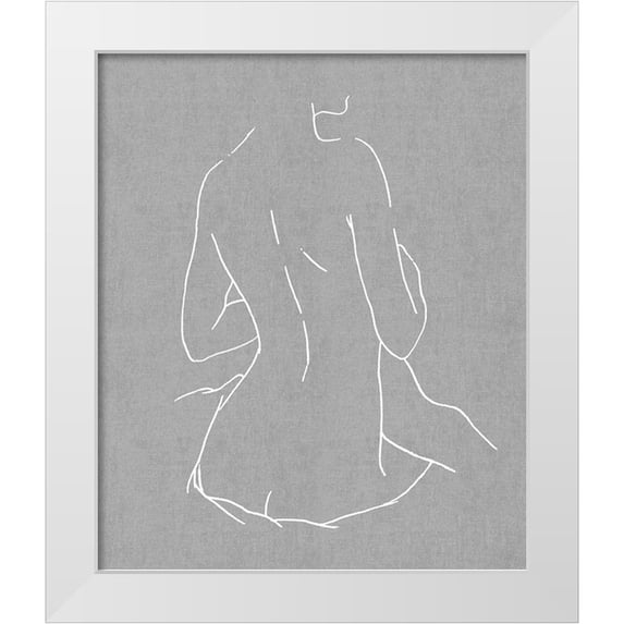 Blake, Madeline 26x31 White Modern Wood Framed Museum Art Print Titled - Female Figure Gray III