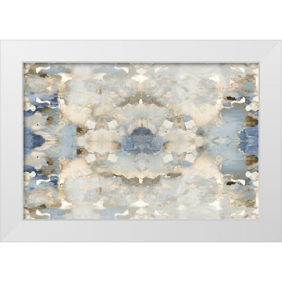 Blake, Madeline 32x23 White Modern Wood Framed Museum Art Print Titled - Harmony Blue and Brown II