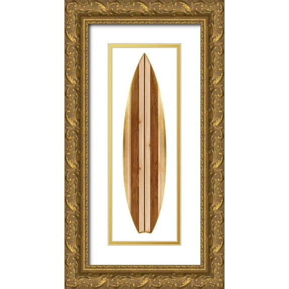 Blake, Madeline 7x14 Gold Ornate Wood Framed with Double Matting Museum Art Print Titled - Surfboard IV