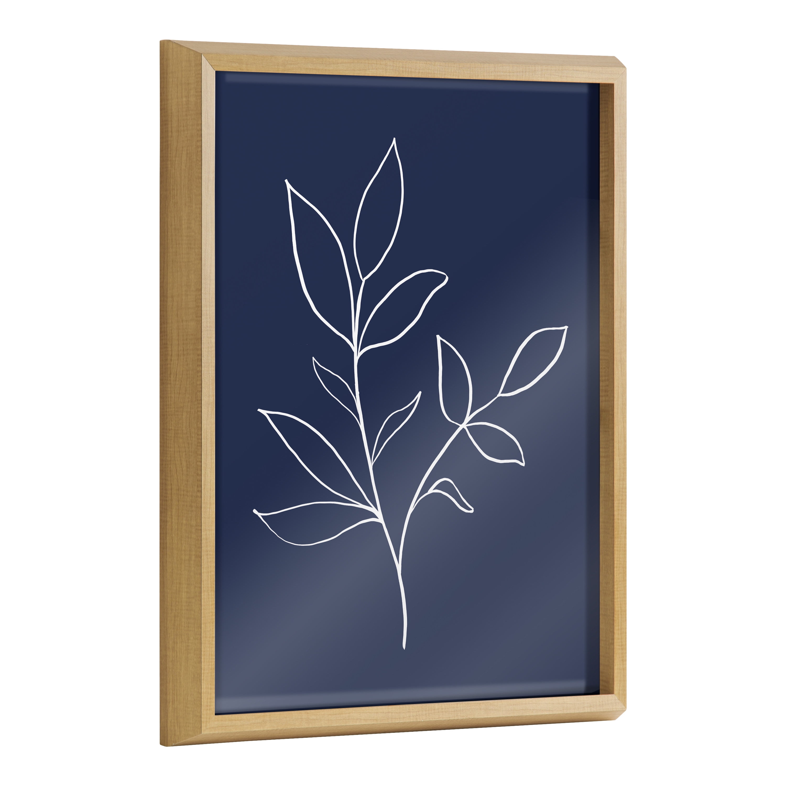 Blake Modern Blue Botanical Line Sketch Print 2 16 in x 20 in Framed Drawing Art Prints, by Kate and Laurel