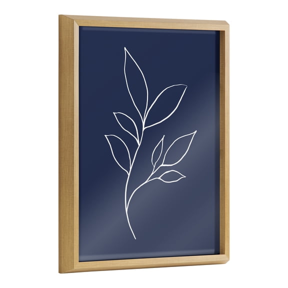 Blake Modern Blue Botanical Line Sketch Print 3 16 in x 20 in Framed Drawing Art Prints, by Kate and Laurel