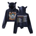 thumbnail image 1 of Blake Shelton Cat Ear Casual Retro Street Hoodie Women's Short Sportswear, 1 of 2