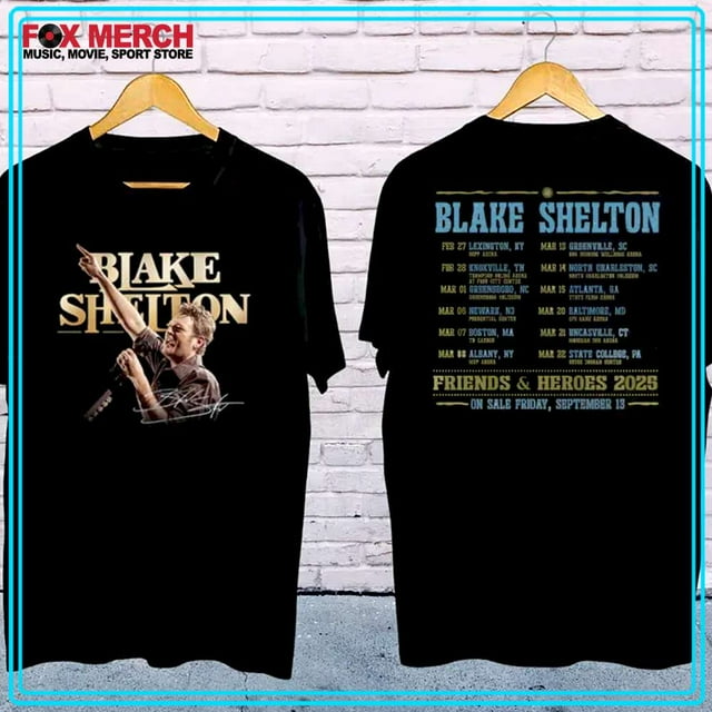 Blake Shelton Friends and Heroes Tour 2025 T-Shirt - Walmart.com