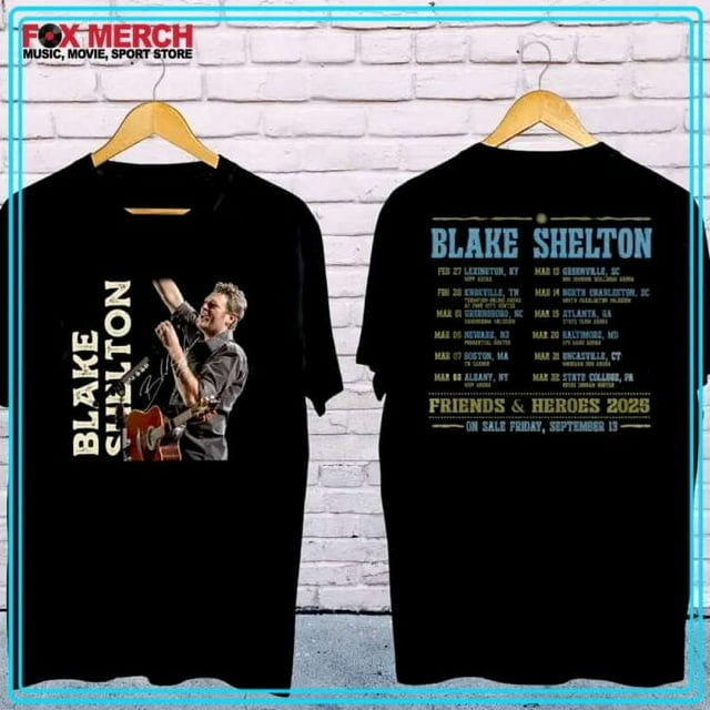 Blake Shelton Friends and Heroes Tour Concert 2025 T-Shirt