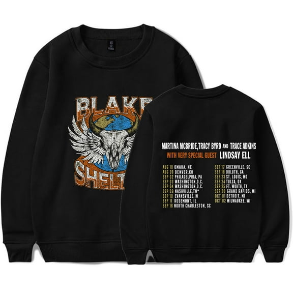 Blake Shelton Merch men's and women's casual retro trend long sleeved round neck pullover