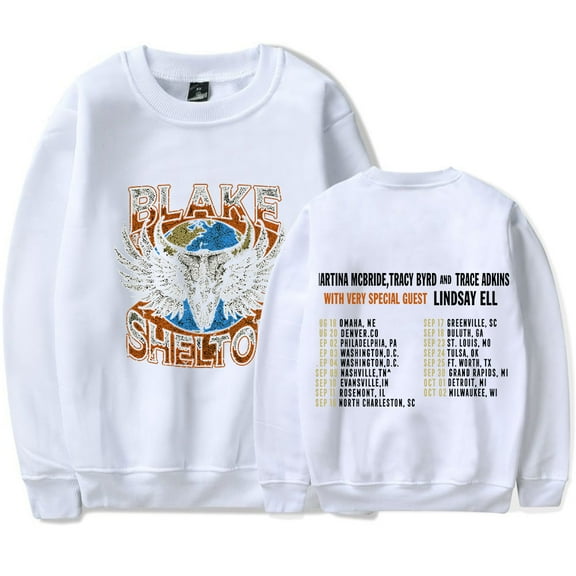 Blake Shelton Merch men's and women's casual retro trend long sleeved round neck pullover