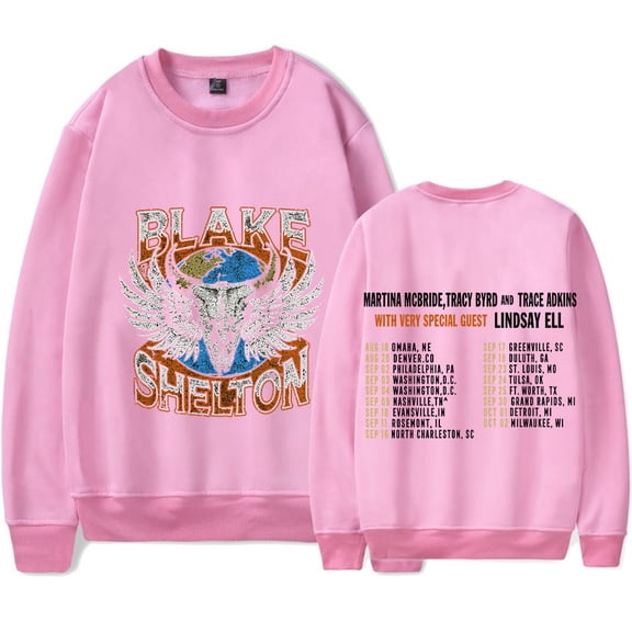 Blake Shelton Merch men's and women's casual retro trend long sleeved round neck pullover