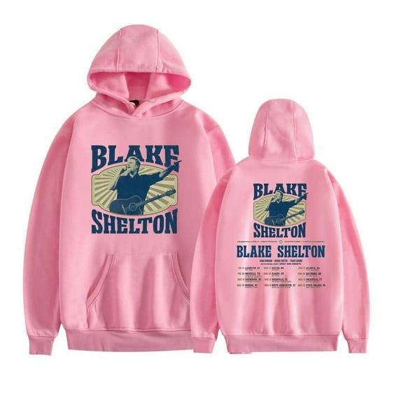 Blake Shelton Pure Merch Unisex Oversized Fleece Hoodie - Retro Graphic Print Kangaroo Pocket Casual Country Streetwear